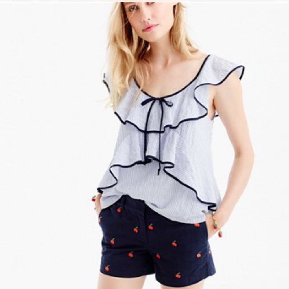 NWT -JCREW RUFFLE TOP - Picture 4 of 6